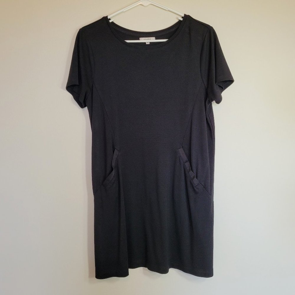 Z Supply Black T-Shirt Dress with Pockets